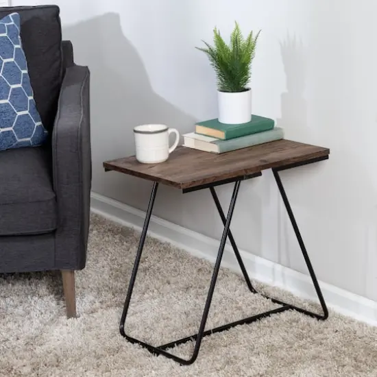 Honey Can Do Black Square Side Table {1}