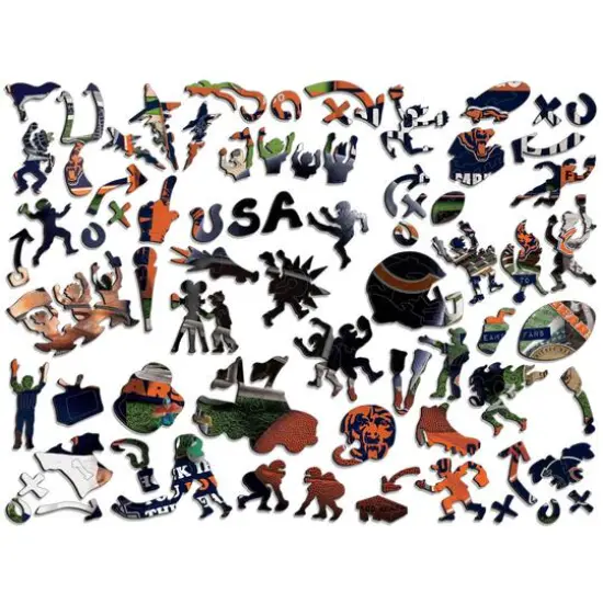 Retro Series Wooden Puzzle Chicago Bears {4}