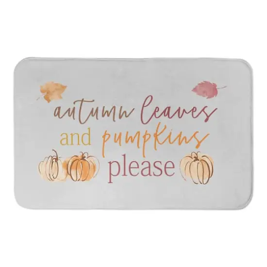 Autumn Leaves & Pumpkins Please Bath Mat {1}