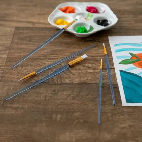 White Synthetic Acrylic Round & Flat 5 Pieces Brush Combo By Artist's Loft&reg; Necessities&trade; {3}