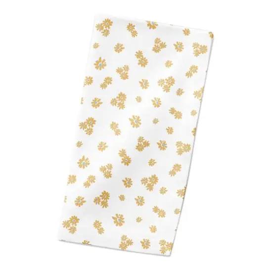 Daisy Pattern Cotton Twill Napkin Yellow {3}