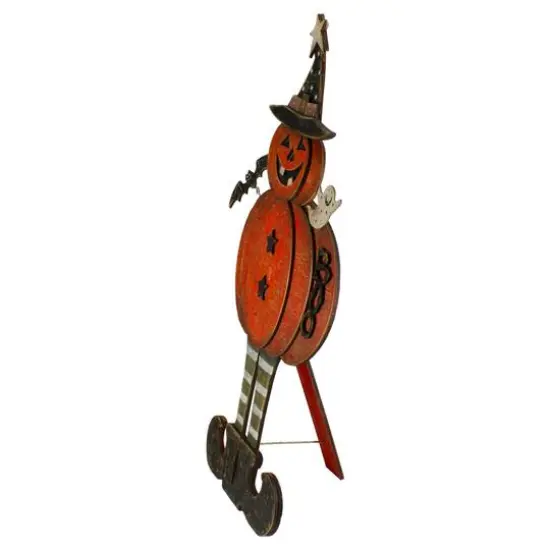 28" Lighted Standing Pumpkin with a Ghost & Bat Halloween Tabletop D&eacute;cor {5}