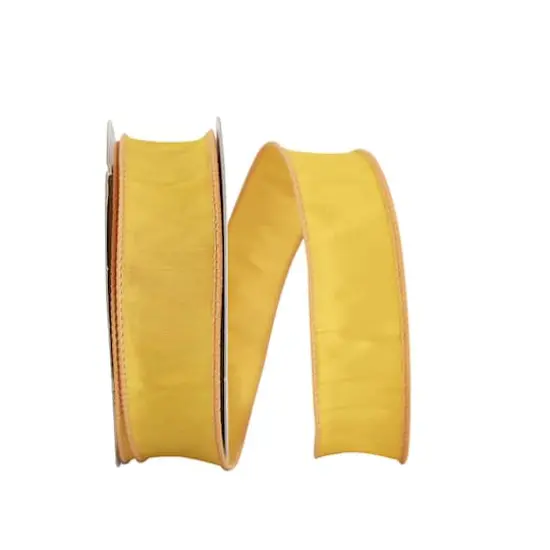 Reliant 1.5" x 20yd. Dupioni Wired Ribbon Mustard {1}