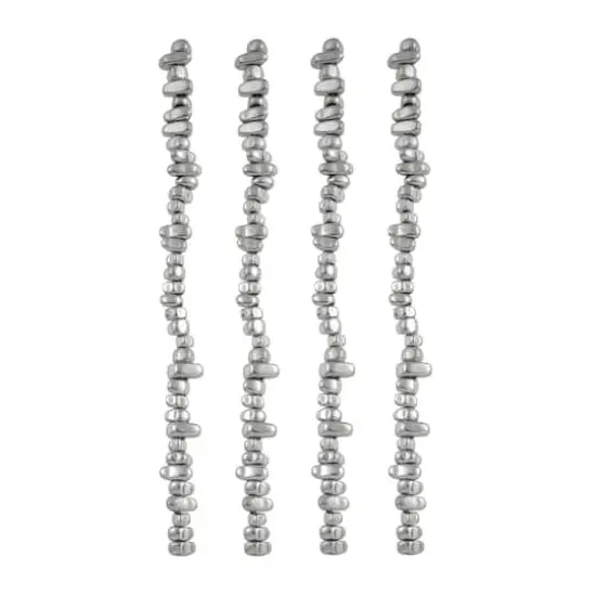Rhodium Reconstituted Hematite Chip Beads by Bead Landing™ {4}