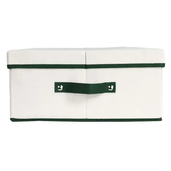 Household Essentials Gift Wrap Storage Box Natural and Green {11}