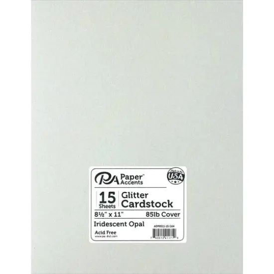 PA Paper™ Accents Glitter 8.5" x 11" Cardstock, 15 Sheets Iridescent Opal {1}
