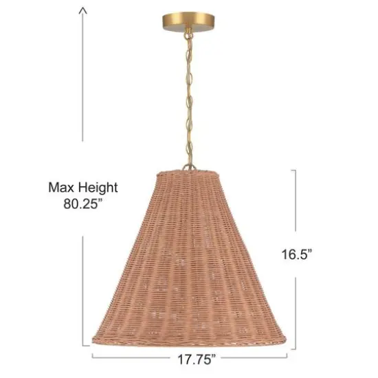 Hello Honey&reg; Rattan Taper Pendant Light Natural {14}