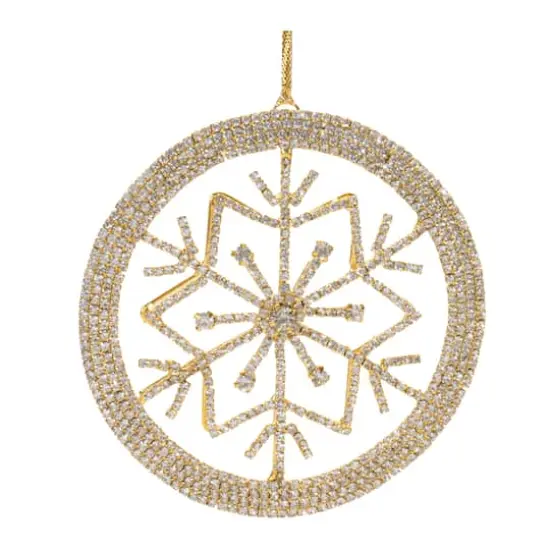 Jeweled Metal Snowflake Ornament Set {4}