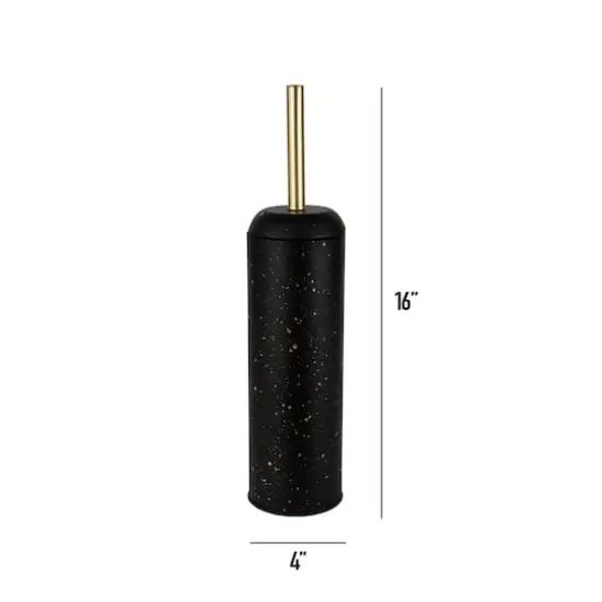 Elle D&eacute;cor Black & Gold Speckled Toilet Brush & Holder {4}