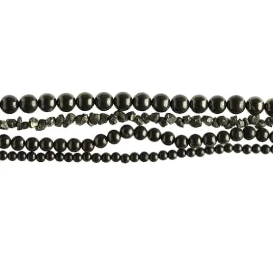Black Pyrite Semi-Precious Beads Value Pack by Bead Landing&trade; {3}