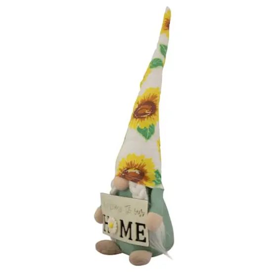 15.5" Welcome to Our Home Spring Gnome with Sunflower Hat {5}