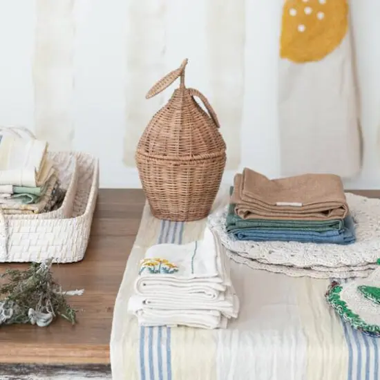 Hello Honey&reg; 72" Blue & White Stripes Woven Cotton Table Runner {4}