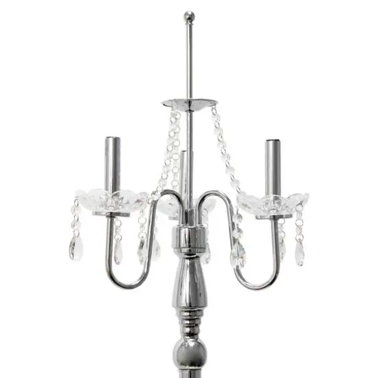 Elegant Designs&trade; 5ft. Gray Crystal and Chrome Floor Lamp with Drum Shade {7}