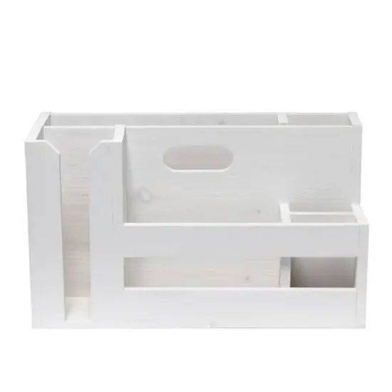 Elegant Designs Wood Caddy Organizer White Wash {15}