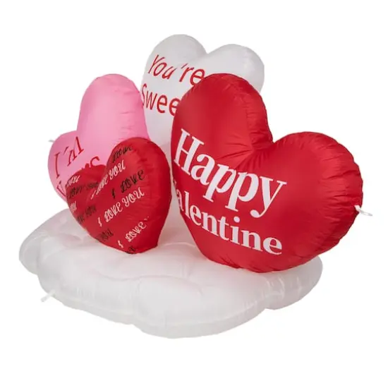 5ft. Inflatable Lighted Valentine's Day Conversation Hearts Outdoor Decoration {3}