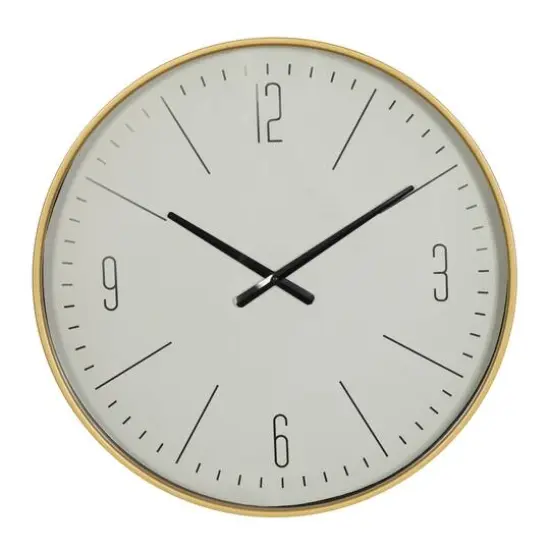 20" Glass Contemporary Wall Clock Gold {1}