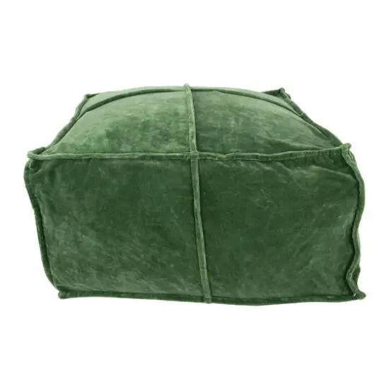 Hello Honey&reg; 24" Square Cotton Velvet Pouf Teal {2}
