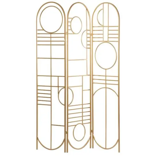 Gold Metal Modern Room Divider Screen 69" x 50" x 1" {1}