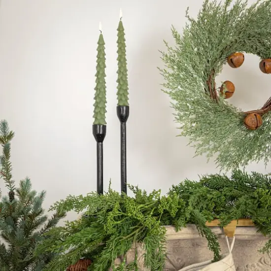 Hello Honey 10" Green Unscented Tree Shaped Taper Candles, 2ct. {4}