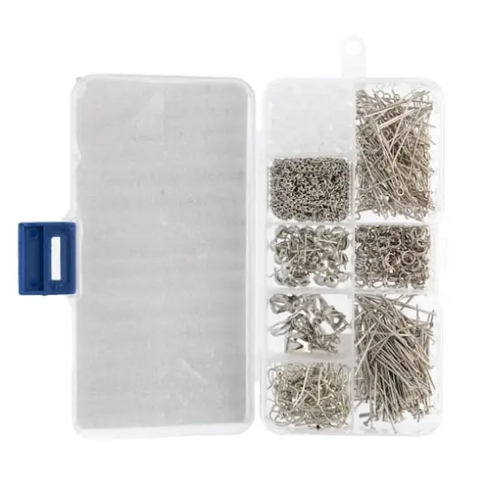 John Bead 8 Slot Round Silver Assortment Findings Jewelry Making Kit, 671ct. {3}