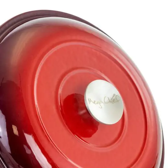 MegaChef 5qt. Red Enameled Cast Iron Casserole {6}