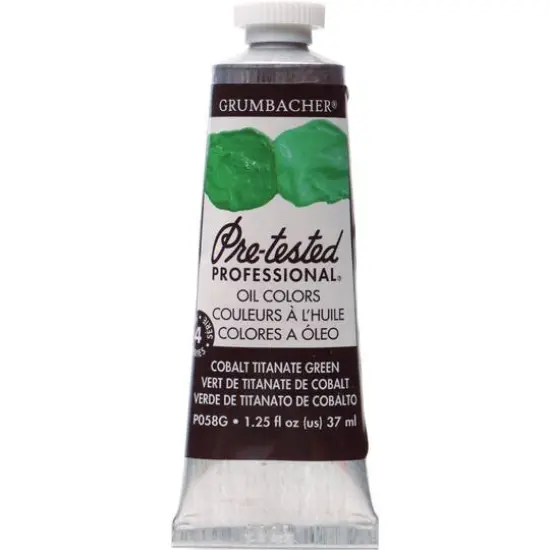 Grumbacher&reg; Pre-Tested Professional&reg; Oil Color Paint, 37mL Cobalt Titanate Green {1}