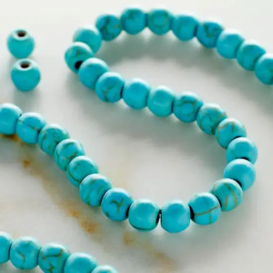 Turquoise Dyed Howlite Rondelle Beads, 4mm by Bead Landing&trade; {3}