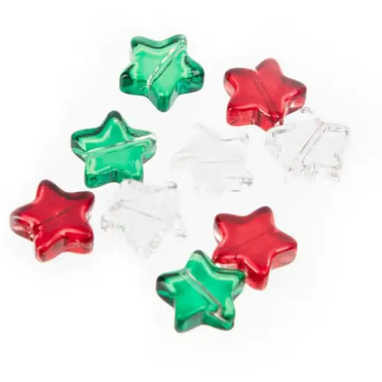 Christmas Glass Star Beads, 10mm by Bead Landing&trade; {5}