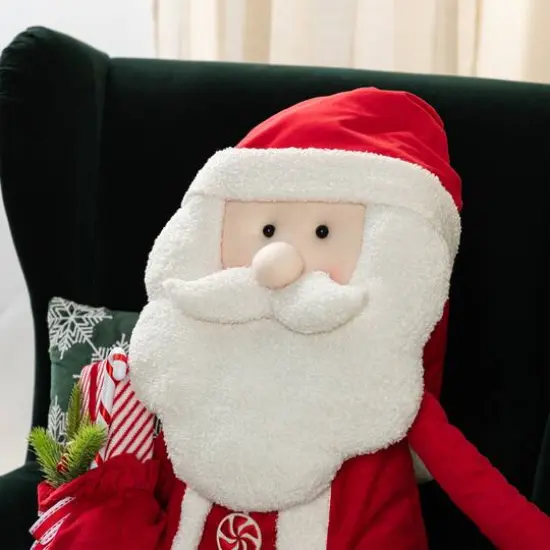 Glitzhome&reg; 60"H Christmas Oversized Fabric Santa With Dangle Legs {5}