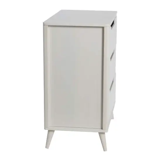 Hello Honey&reg; 37.5" Yume Mid Century Modern Solid Wood 3-Drawer Dresser Chest White Finish {8}