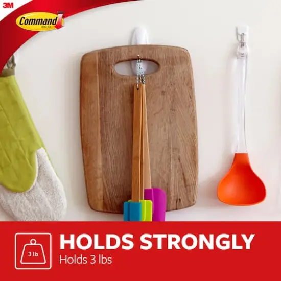 Command&trade; White Medium Wire Hooks Value Pack {6}