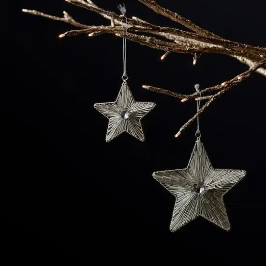 Iron & Glass Star Ornament Set {5}
