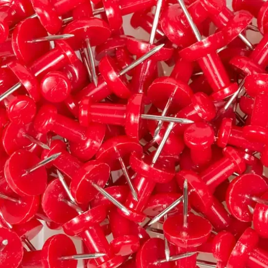 JAM Paper Colorful Standard Push Pins, 100ct. Red {5}