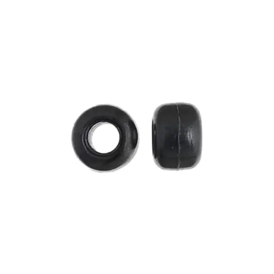 John Bead 9mm Opaque Plastic Pony Beads, 1,000ct. Pearl Black {4}