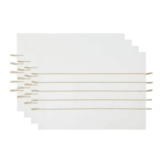 DII&reg; Stripe Tassel Placemats, 4ct. White/Stone {1}