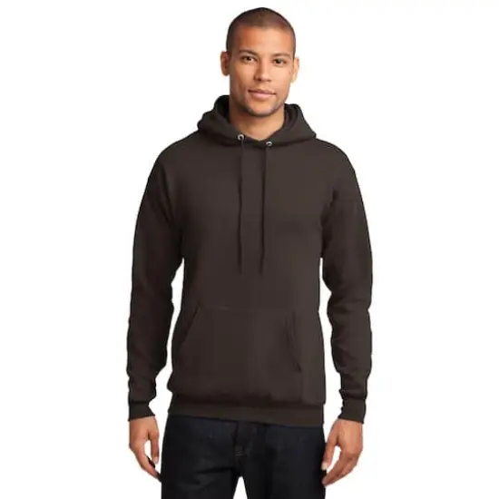 Port & Company&reg; Neutrals Core Fleece Pullover Hooded Sweatshirt Dark Chocolate Brown {4}