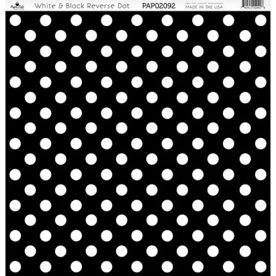 Paper Caf&eacute; White & Black Reverse Dot 12" x 12" Cardstock, 15 Sheets {1}