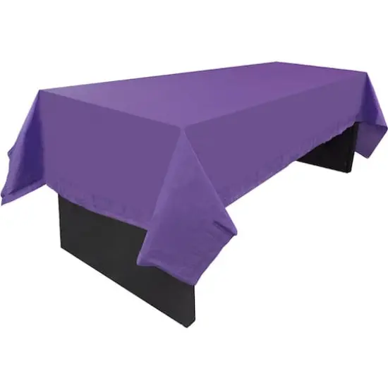 JAM Paper 108" Rectangular Plastic Lined Paper Table Cover Purple {5}