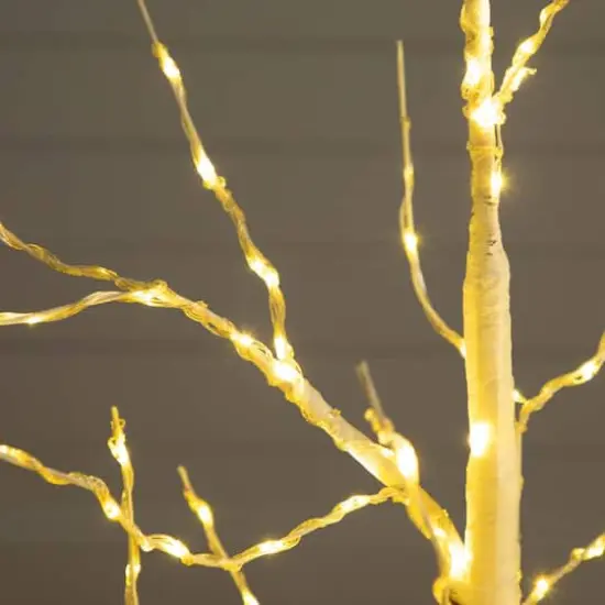 4ft. Pre-Lit White Birch Artificial Christmas Tree, Warm White LED Lights {5}