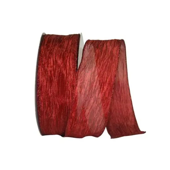 JAM Paper 2.5" x 50yd. Metallic Wired Crushed Mesh Ribbon Champagne {2}