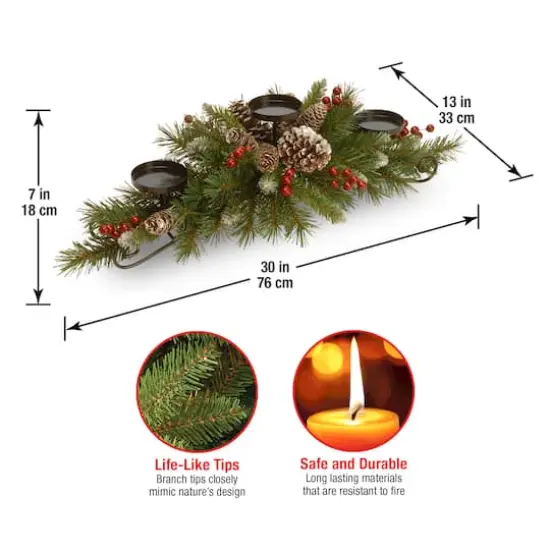 2.5ft. Frosted Berry Candle Holder Centerpiece {5}