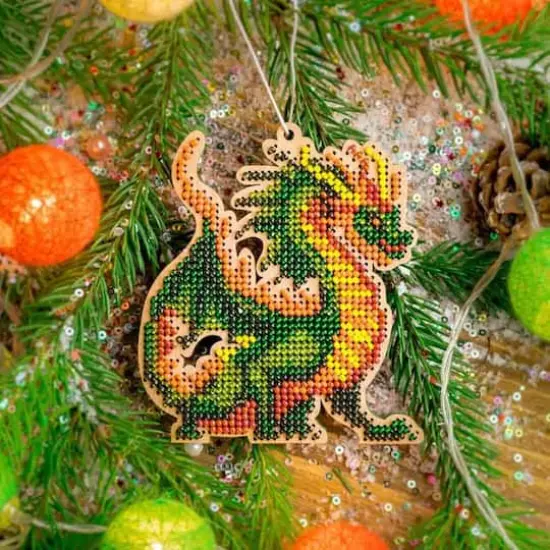 Wonderland Crafts Dragon Bead Embroidery on Wood Kit {3}