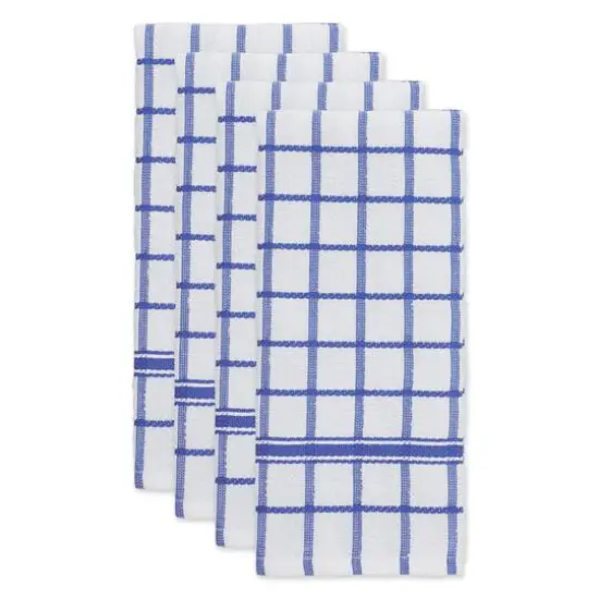 DII&reg; Windowpane Terry Dishtowels, 4ct. Blueberry {5}