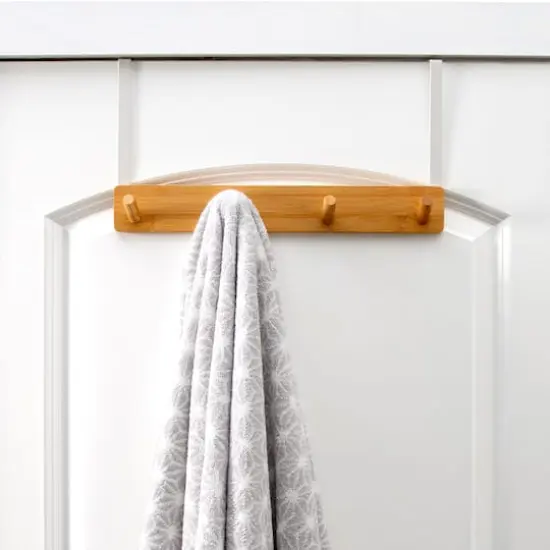 Simplify White Over the Door Bamboo 4 Hook {3}