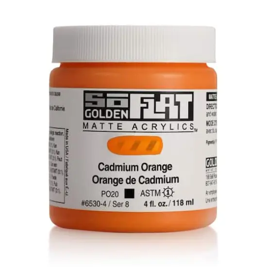 Golden&reg; SoFlat Matte Acrylic Paint, 4oz. Cadmium Orange {1}