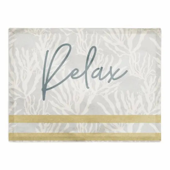 Relax Stripe Cotton Twill Placemat White/Coral/Yellow/Blue {1}