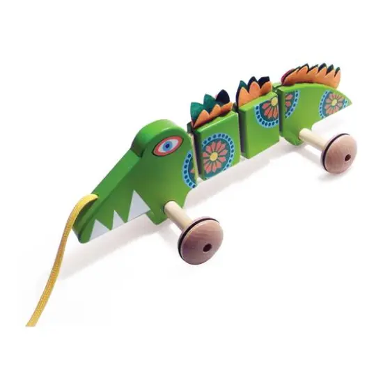 TiddlyTots Large Wooden Pull-Along Crocodile {1}