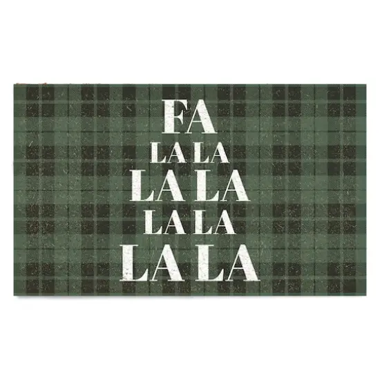 Fa La La Green Plaid Doormat {1}