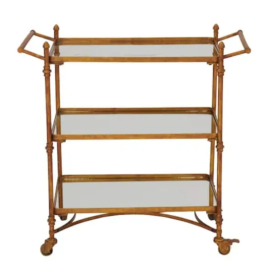 Brass Iron Bar Cart, 33" x 35" x 18" {1}