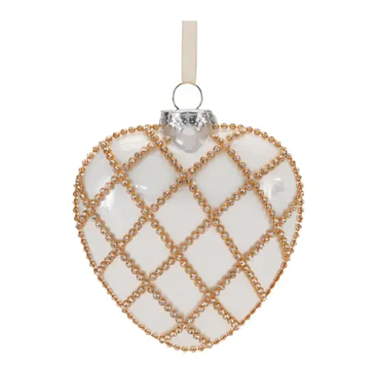 4.5" Jeweled Glass Heart Ornaments, 12ct. {3}